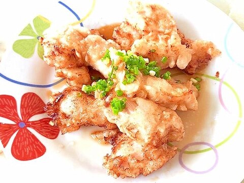 鶏むね肉で!とり天のねぎ乗せ&めんつゆがけ♪